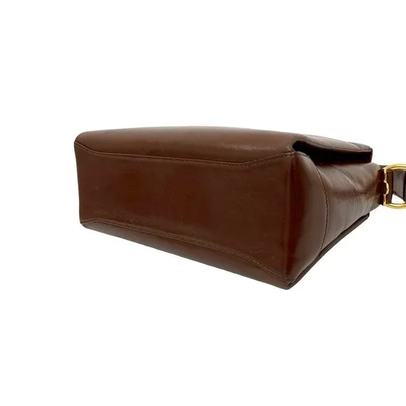 GUCCI Brown Leather Bamboo Shoulder Bag - Picture 8 of 10